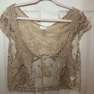 Elegant Beige Crochet Vest